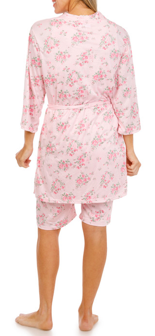 Thumbnail 4: Catherine Malandrino Women's 3 Pk Robe Bermuda Short Sleep Set 