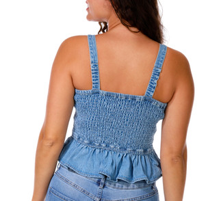 Thumbnail 1: Lone Star Juniors Sleeveless Denim Ruffle Bottom Tank 