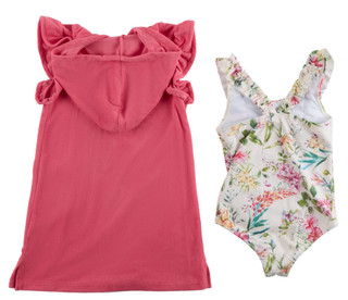 Thumbnail 2: Jessica Simpson Toddler Girls Swimsuit & Cover-Up Set 