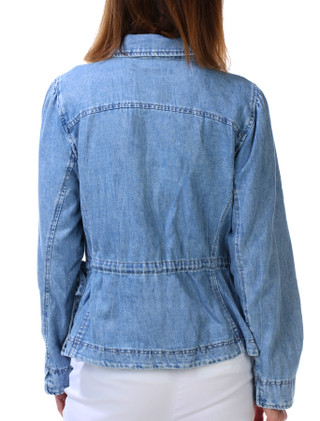 Thumbnail 2: Democracy Women's Tie Side Washed Denim Jacket 