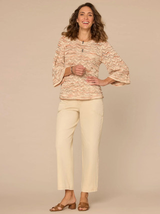Thumbnail 1: Democracy Women's Pointelle Bell Sleeve Sweater 