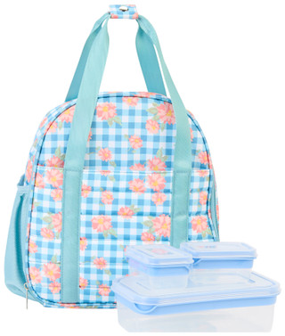 Thumbnail 1: Silver One 7-Piece Fun Prints Duffle Lunch Set 
