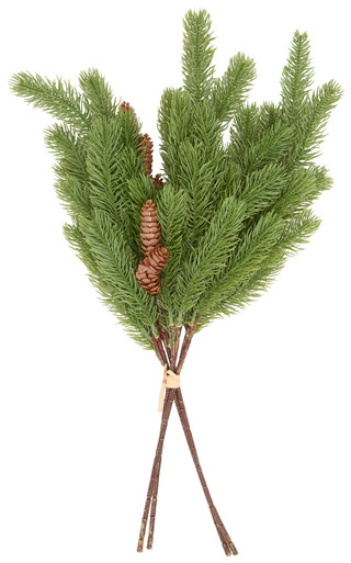 Thumbnail 2: Supreme Silk 3 Pk 22 in Pine Cone Stem Christmas Decor Bundle 