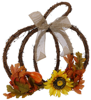 Thumbnail 1: Supreme Silk Harvest Pumpkin Wall Accent  