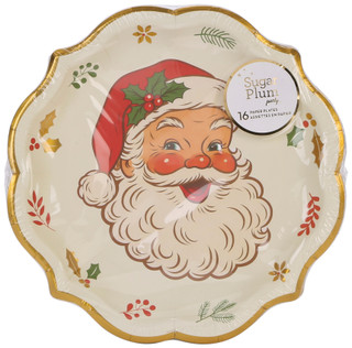 Thumbnail 2: Sugar Plum Party 16 Pk 10.5 In Christmas Santa Paper Plates  