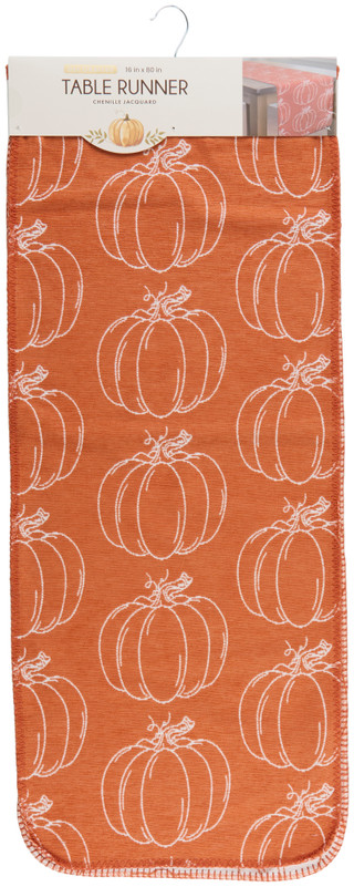 Thumbnail 1: Dream Home 16X80 Pumpkin Chenille Jacquard Table Runner 