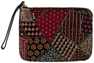 Thumbnail 1: PATRICIA NASH DESIGNS Embroidered Patchwork Wristlet with Sequin Accent 
