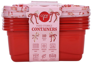 Thumbnail 2: CORE KITCHEN 10 Pc Christmas Candy Canes Food Storage Containers Set 