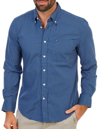 Thumbnail 2: Tommy Hilfiger Men's Long Sleeve Gingham Button Down Shirt 