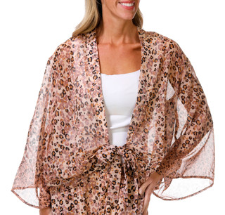 Thumbnail 4: BUNULU Women's Tie Front Kimono Top 