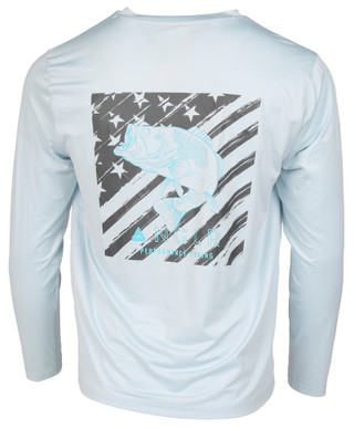 Thumbnail 1: Anglr Men's Long Sleeve Performance Flag & Bass Shirt 