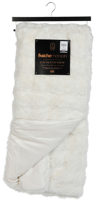 Thumbnail 2: Fraiche Maison 50x70 Luxe Faux Fur Throw 