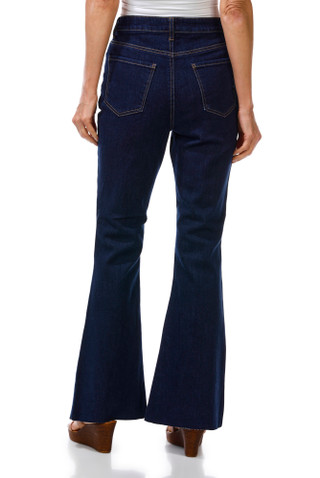 Thumbnail 1: Express Women's 32in Midrise Flare w/ Pintuck Raw Edge Jeans  
