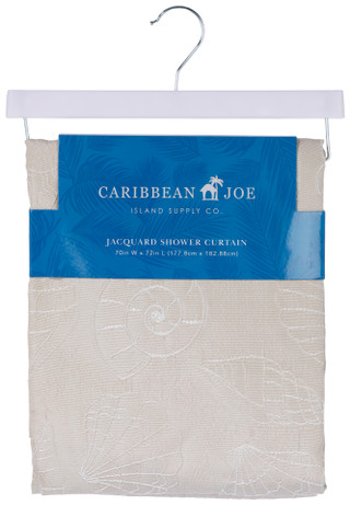 Thumbnail 1: Caribbean Joe Turtle Bay Jacquard Shower Curtain 