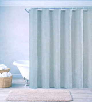 Thumbnail 2: Caribbean Joe Turtle Bay Jacquard Shower Curtain 