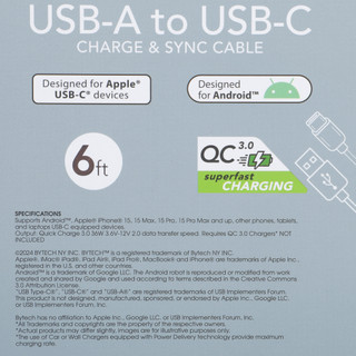Thumbnail 2: BYTECH 3 Pk USB-A to USB-C Charge & Sync Cables 