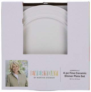 Thumbnail 2: Everyday By Martha Stewart 4 Pk Sommerville Fine Ceramic Dinner Plate Set  