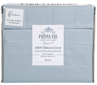 Thumbnail 3: PATINA VIE Vienna 1800 Thread Count 6-Piece Sheet Set 