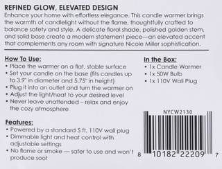 Thumbnail 11: Nicole Miller Candle Warmer Table Lamp 