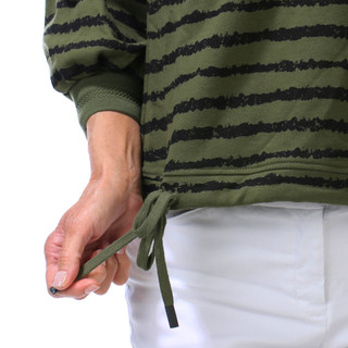 Thumbnail 1: Democracy Women's Petite 3/4 Sleeve Striped Tie Hem Top 