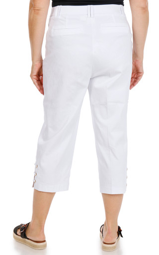 Thumbnail 1: Zac & Rachel Women's Plus Lace Up Grommet Pull On Capris 