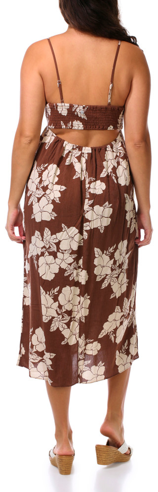 Thumbnail 2: ROXY Juniors Sleeveless Halter Hibiscus Maxi Dress 