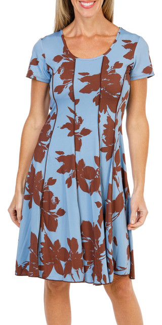 Thumbnail 3: Sami & Jo Women's Short Sleeve Flat Panel Midi Dress  