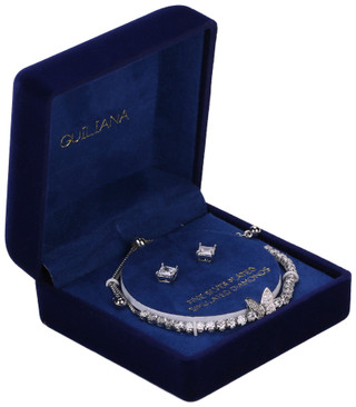 Thumbnail 1: Guiliana Butterfly CZ Adjustable Bracelet & Stud Earring Set 