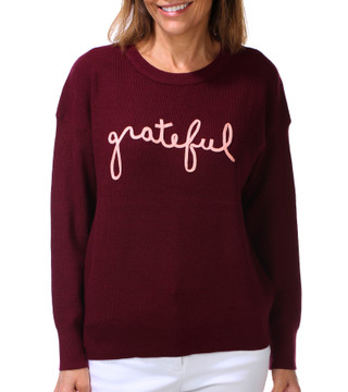 Thumbnail 2: Rio & Ryan  Women's Long Sleeve Grateful Seasonal Sweater  