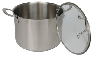 Thumbnail 1: MARTHA STEWART EVERYDAY 8 Qt Stainless Steel Induction Base Stock Pot w/ Lid  