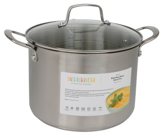 Thumbnail 2: MARTHA STEWART EVERYDAY 8 Qt Stainless Steel Induction Base Stock Pot w/ Lid  