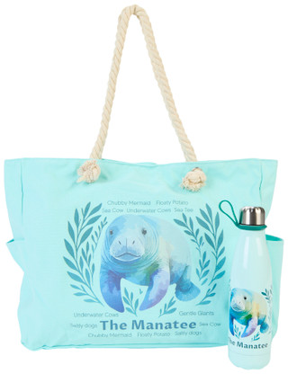 Thumbnail 3: Chubby Mermaids 2 Pc Beach Tote & Water Bottle Set 