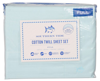 Thumbnail 1: Southern Tide 4-Piece Cotton Twill Full Sheet Set 