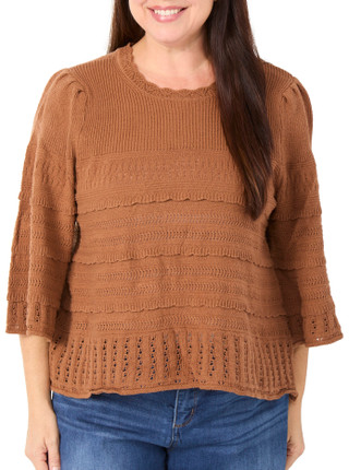 Thumbnail 3: Democracy Plus 3Q Sleeve Ribbed Sweater 