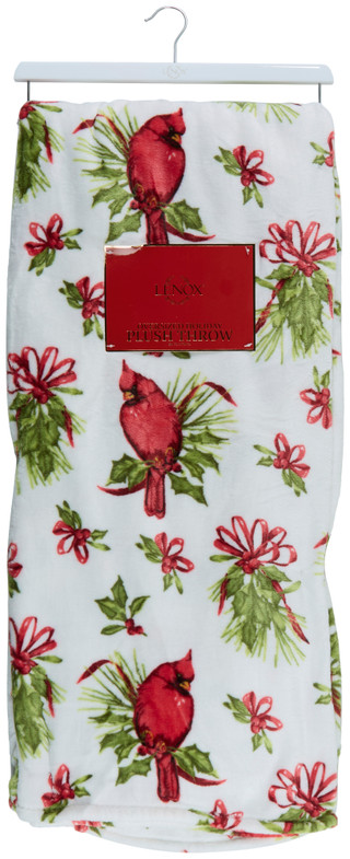 Thumbnail 2: Lenox 60x70 Holiday Cardinal Oversized Plush Throw 