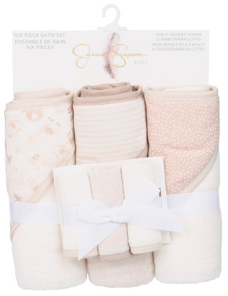Thumbnail 2: Jessica Simpson Baby 6-Piece Hooded Towel & Washcloth Set 