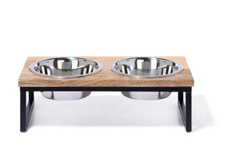 Thumbnail 3: Goofy Paws Pet Bowls w/ Wood Accent Stand  
