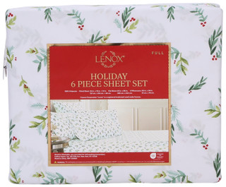 Thumbnail 2: Lenox Scallop Holly Holiday Sheet Set 