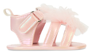 Thumbnail 3: Josmo Baby Girls' Tulle Bow Sandals - Pink 