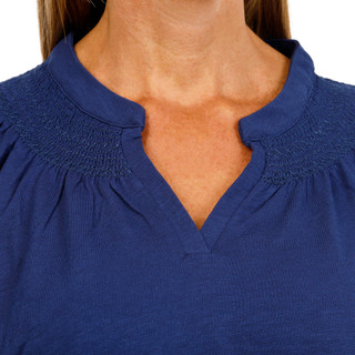 Thumbnail 3: Lands End Women's 3Q Sleeve Smocked Slub Top 