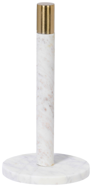Thumbnail 1: ARTISAN ROW Marble Paper Towel Holder with Gold-Tone Finial 