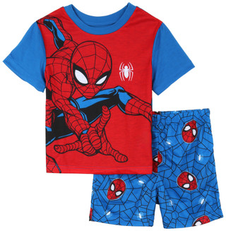Thumbnail 4: Spiderman Toddler Boys 2 Pc Short Sleeve Graphic Shirt Short Sleep Set 