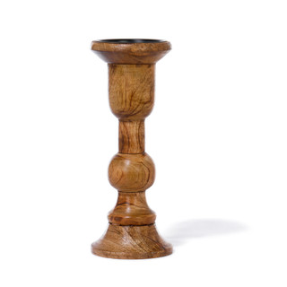Thumbnail 1: GO HOME 9 In Wood Pillar Candle Holder Decor  