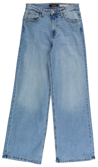 Thumbnail 1: BCBGeneration Junior's High Rise Wide Leg Fray Hem Jeans 