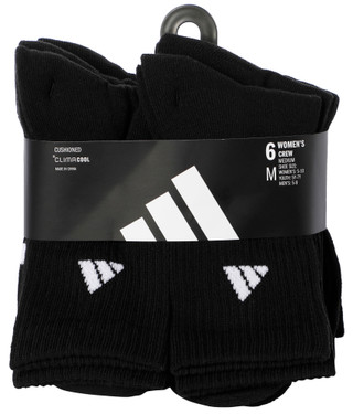 Thumbnail 3: Adidas Women's 6-Pk Classic Cushioned 3 Stripe Crew Socks 