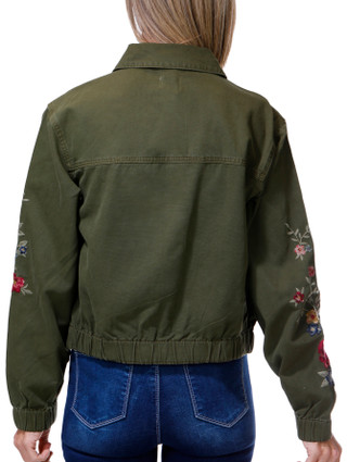 Thumbnail 2: Driftwood Women's Embroidered Floral Utility Jacket 