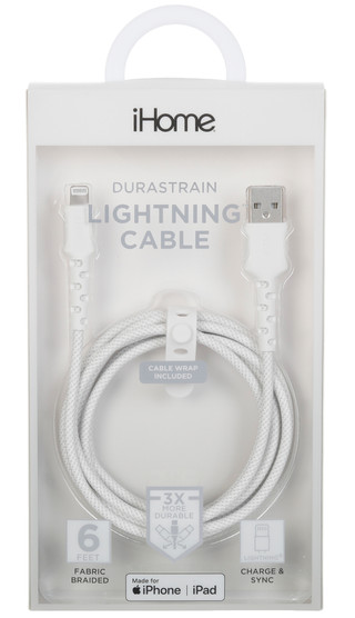 Thumbnail 2: Ihome Durastrain 6Ft Lightning to USB-A Nylon Cable 