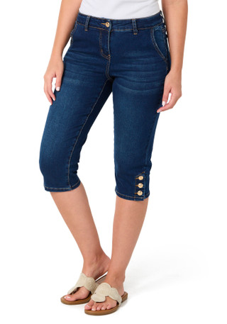 Thumbnail 1: Bleu Petite Snap Button Hem Capris 