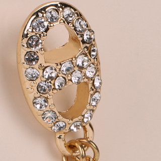 Thumbnail 2: BADGLEY MISCHKA Gold Tone Rhinestone Chain Brooch 