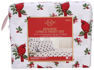 Thumbnail 3: Lenox Winter Greetings Cardinal Holiday Sheet Set - 6 Piece 